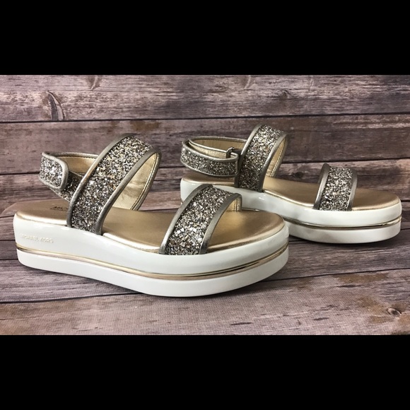 Michael Kors Shoes - Michael Kors Sandels in Silver Velcro Closure